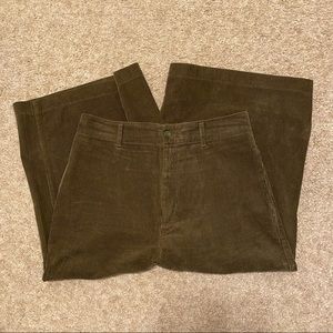 Green Corduroy Ankle Pants